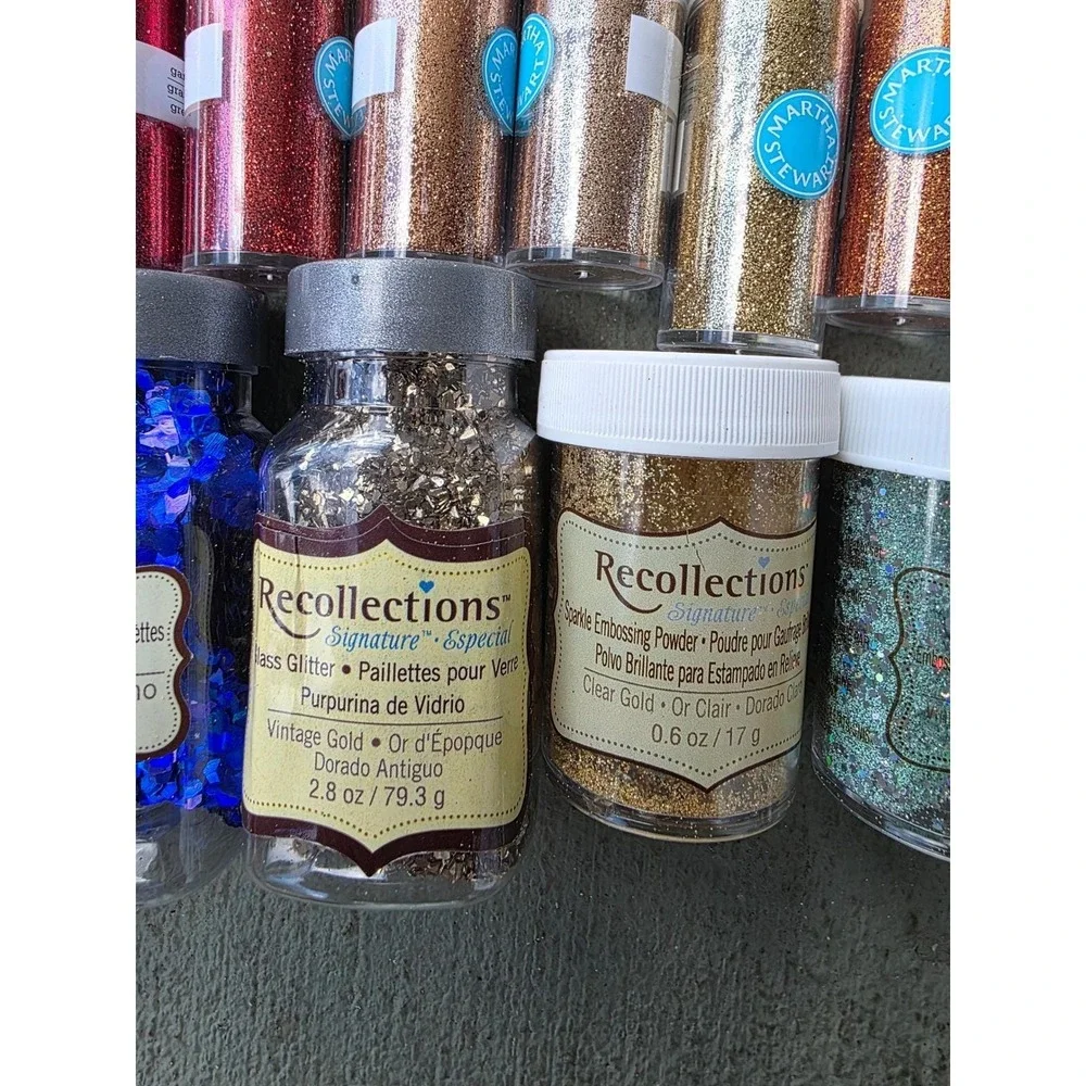 Martha Stewart Heidi Swapp Recollections Glitter Embossing Craft Lot 30pc E3